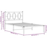  Metalni okvir za krevet s uzglavljem bijeli 100x190 cm | shoptok.hr