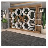 Hanah home Sueno White Walnut Polica za knjige 140x29.6x177.4cm, Smeđa | Eponuda.ba