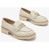 Resti Beige lacquered women's moccasins with chain Sotella - Footwear | ePonuda.com