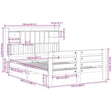 vidaXL Krevet s regalom za knjige bez madraca 150 x 200 cm od borovine | shoptok.hr