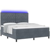 vidaXL Box Spring Postelja z Matratko in LED Temno Siva 180x200 cm Žamet, (22050524) | Shoptok.si