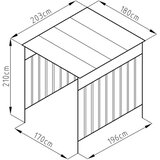  Westman - Metalna nadstrešnica za bicikle i pušače | Antracit | 203x180x210 cm | shoptok.hr