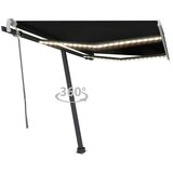 vidaXL ročno zložljiva tenda z led lučkami 350x250 cm antracitna | Shoptok.si