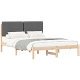  Posteljni okvir z oblazinjenim vzglavjem z vzglavjem Temno siva, (5000101725) | Shoptok.si