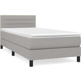  Box spring postelja z vzmetnico svetlo siva 90x200 cm blago, (20790162) | Shoptok.si