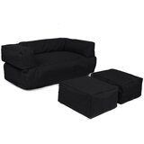 Floriane Garden lazy bag kids double seat pouf black Cene