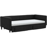 Dnevni krevet na razvlačenje s ladicama crni 90x190 cm tkanina | shoptok.hr
