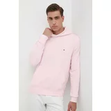Tommy Hilfiger Pulover moška, roza barva, s kapuco