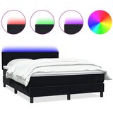 Box Spring krevet s madracem i LED crni 160x210 cm baršunasti | Eponuda.ba