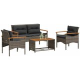  4-dijelni set vrtnih sofa od poliratana s jastucima sivi | shoptok.hr