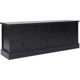 TV ormarić crni 108 x 30 x 40 cm od masivnog drva paulovnije | shoptok.hr