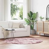 vidaXL Košata preproga prašna roza 160x160 cm poliester | Shoptok.si