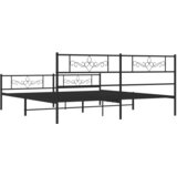  Metalni okvir kreveta uzglavlje i podnožje crni 200x200 cm | shoptok.hr