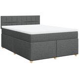 vidaXL Box spring postelja z vzmetnico temno siva 140x200 cm blago, (21308454) Cene