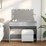  Toaletni stolić s LED svjetlima siva boja hrasta 100x40x120 cm | shoptok.hr
