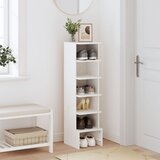 vidaXL Omarica za čevlje bela 28x30x104 cm trdna borovina | Shoptok.si