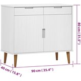  Komoda MOLDE bijela 90 x 40 x 80 cm od masivne borovine | Eponuda.com