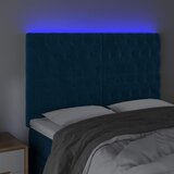  LED uzglavlje tamnoplavo 144x7x118/128 cm baršunasto | shoptok.hr