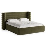 Micadoni Zelena oblazinjena zakonska postelja s prostorom za shranjevanje z letvenim dnom 160x200 cm Mount – | Shoptok.si