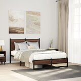Maison Chic Kovinski Posteljni okvir - Dvoposteljna postelja - Zakonska postelja brez vzmetnice rjavi hrast 120x200 cm, (21694008) | Shoptok.si