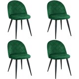 AKORD Sj.077 Jedilni Stoli, Komplet 4 Stolov, Stekleničasto Zelena, (5000333447) | Shoptok.si