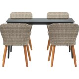  Blagovaonski set 5 pcs Svijetlo siva i crna L | shoptok.hr