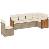  The Living Store Vrtna sedežna garnitura 6-delna z blazinami bež poli ratan - Vrtna Sedežna Garniture, (21449373) | Shoptok.si