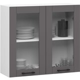 AKORD OLIWIA Kabinet za prikaz W80 H720 BELO / SIVO, (21713717) | Shoptok.si