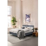 Bonami Selection Modra oblazinjena zakonska postelja z ležiščem in rešetko 160x200 cm Noira Slim - | Shoptok.si
