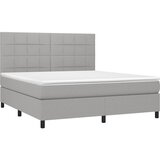  Krevet box spring s madracem LED svjetlosivi 160x200 cm tkanina | shoptok.hr