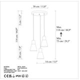 Opviq Luster Konikkem-6357-3, 75-114cm, O40 cm, 3xE27, Tirkizna | Eponuda.ba