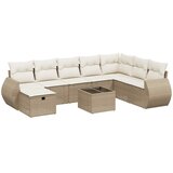  9-dijelni set vrtnih sofa s jastucima bež od poliratana 70 x 62.5 x 69 cm | Shoptok.si