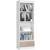AKORD Polica R 60 cm CLP 1 predal 4 police - bela-kapučino sijaj, (21714221) Cene
