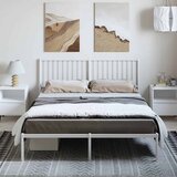  Metalni okvir za krevet s uzglavljem bijeli 150x200 cm | shoptok.hr