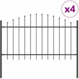  Vrtna Ograda 4 pcs Siva 170 x 140 cm Čelik s prahom premazan | shoptok.hr