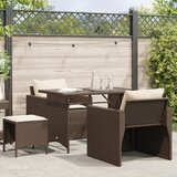  4-dijelni set vrtnih sofa od poliratana s jastucima smeđi | shoptok.hr