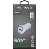 Auto punjač 36257, 2.1A USB, bijeli