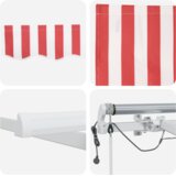  Automatska uvlačiva tenda s LED crveno-bijelim prugama 500x350 cm | shoptok.hr