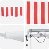  Avtomatska zložljiva tenda z LED v rdeči in beli barvi 500x350 cm, (22145905) | Shoptok.si