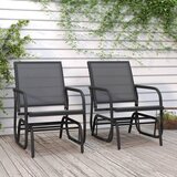vidaXL Vrtne stolice ljuljačke 2 kom crne 61x76x87 cm tekstil i čelik - Crna 2 | shoptok.hr