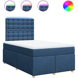 vidaXL Box spring postelja z vzmetnico modra 120x190 cm blago, (21305273) | Shoptok.si