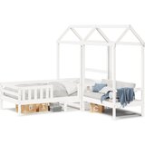 Set kreveta i klupe s krovom bijeli 80 x 200 cm borovina | shoptok.hr