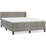 The Living Store Box spring postelja z vzmetnico svetlo siv 140x190 cm žamet - Box Spring Postelja, (21488487) | Shoptok.si