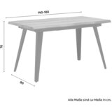Bessagi Home Raztegljiva Jedilna Miza Jan, Barva Oreha, 140-180x80 | Shoptok.si