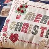 Catherine Lansfield Pamučan ukrasni jastuk s božićnim motivom 30x50 cm Merry Christmas Cross Stitch – | shoptok.hr