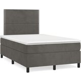 Box spring krevet s madracem tamnosivi 120 x 200 cm baršunasti | shoptok.hr