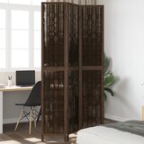 vidaXL Paravan 3-delni temno rjav trden les pavlovnije | Shoptok.si