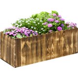 Outsunny Kvadratna zunanja škatla za rože iz smrekovega lesa za vrt za zelenjavo 80 × 33 × 30 cm, (20755542) Cene