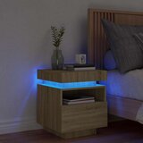 Noćni ormarić s LED svjetlima boja hrasta sonome 40x39x48,5 cm | Eponuda.com
