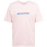 Jack & Jones Majica 'JJCYBER' kraljevo modra / roza / pitaja / bela